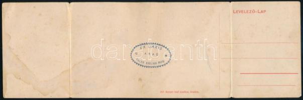 Arad, Kossuth-szobor, Vesztőhely, Vártanú-szobor. 3-részes kihajtható panorámalap. Kerpel Izsó kiadá...