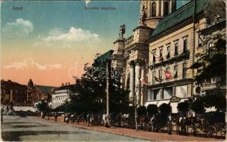 Arad, Minorita templom, Igaz Sándor üzlete, piac, Pongyolagyár. Kerpel Izsó kiadása / church, shop, market + "Ex Libris Valea Emilian Puiu" (felületi kopás / worn surface)