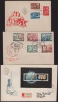 1950-1961 8 db elsőnapi vagy alkalmi bélyegzésű levél