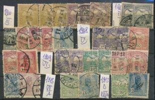 1900-1913 Turul értékek jobbakkal, stecklapon (27.080)