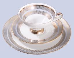 Bavaria mid-century egyszemélyes reggeliző készlet, csésze alátéttel és desszertes tányér. Jelzett, hibátlan, d: 20 cm