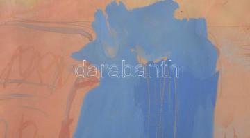 Olvashatatlan jelzéssel: Jelenet, 1964. Tempera, papír. Üvegezett fakeretben. 39,5x56 cm