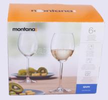 Montana 6 darabos boros pohár készlet, jelzett, dobozában, hibátlan, m: 19,5 cm