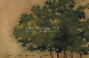 Kenéz János (működött az 1930-as években): A lány és a kakas. Akvarell, papír. Kartonra kasírozva. K...