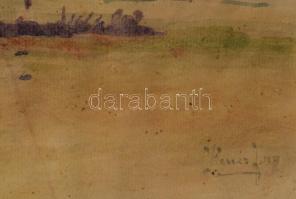 Kenéz János (működött az 1930-as években): A lány és a kakas. Akvarell, papír. Kartonra kasírozva. K...