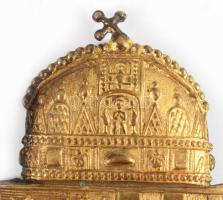 "Királyért és Hazáért" magyar királyi csendőr sapkajelvény, fém, hátoldalán rögzítőpántokk...