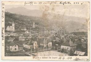 1927 Lupény, Lupeni; O parte a vederei din Lupeni / látkép, teniszpálya / general view, tennis court (fl)