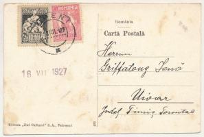 1927 Lupény, Lupeni; O parte a vederei din Lupeni / látkép, teniszpálya / general view, tennis court...