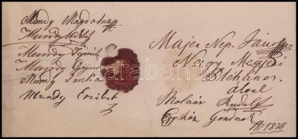 1871 Nagymegyer, magyar nyelvű kézzel írt okmány hiányos viaszpecséttel