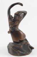 Franz Seifert után: Nyújtózkodó akt. Patinázott bronz, jelzés nélkül, m: 17,5 cm