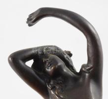 Franz Seifert után: Nyújtózkodó akt. Patinázott bronz, jelzés nélkül, m: 17,5 cm