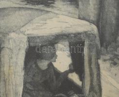 Szentgyörgyvári Gyenes Lajos (1890-1971): Venezia, Giudecca (Velencei gondolás és vitorlások). Rézka...