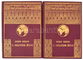 [Hedin, Sven (1865-1952)] Sven Hedin: A selyem útja. I-II. kötet. Ford.: vitéz Mezey Dénes. A Magyar Földrajzi Társaság Könyvtára. Bp.,[1939], Franklin, 144; 4+145-308+2 p.+20 (fekete-fehér képtáblák) t. Kiadói dúsan aranyozott egészvászon sorozatkötésben, apró kopásnyomokkal.