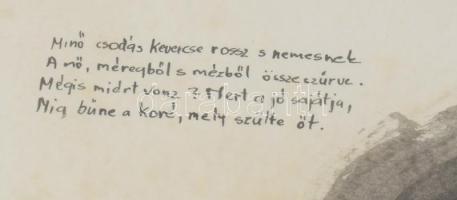 Lukács János (1952-): Illusztráció Madách Az ember tragédiája c. művéhez, 1995. Lavírozott tus, papí...