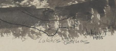 Lukács János (1952-): Illusztráció Madách Az ember tragédiája c. művéhez, 1995. Lavírozott tus, papí...