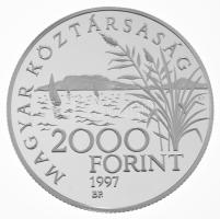 1997. 2000Ft Ag "Régi balatoni hajók / Helka és Kelén" kapszulában, tanúsítvánnyal (31,46g/0,925/38,61mm) T:PP