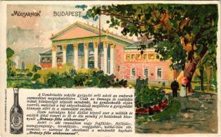 Budapest XIV. Műcsarnok, Brázay-féle sósborszesz reklám. Bruchsteiner és fia Art Nouveau, litho (EK)
