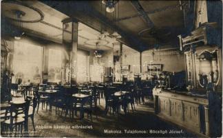 1912 Miskolc, Abbázia kávéház belső, hátsórész, Böczögő József tulajdonos. Ábrahám István kiadása Dunky utóda