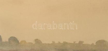 Dobroszláv Lajos (1902-1987): Vízparti táj. Akvarell, papír, jelezve jobbra lent. Dekoratív, üvegeze...