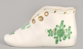 Herendi Waldstein zöld mintás cipő, jelzett, hibátlan, h: 10 cm