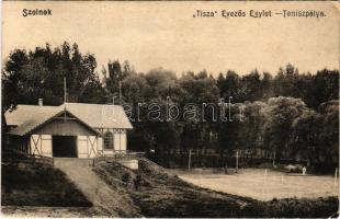 1906 Szolnok, Tisza Evezős Egylet, teniszpálya. Bakos István kiadása (EK)