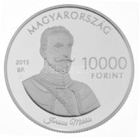 2015. 10.000Ft Ag "Kőszegi vár / Jurisics Miklós" kapszulában, tanúsítvánnyal (31,46g/0,925/38,61mm) T:PP