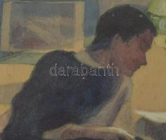 Olvashatatlan jelzéssel: I. világháborús magyar katona, Krasznojarszk, 1916. Akvarell, papír, üvegez...