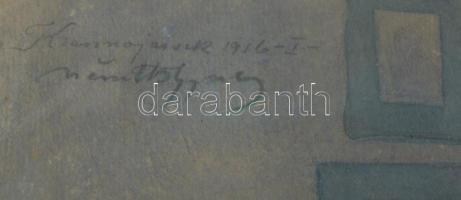 Olvashatatlan jelzéssel: I. világháborús magyar katona, Krasznojarszk, 1916. Akvarell, papír, üvegez...