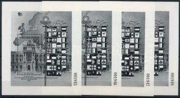 1986 4 db Bécs feketenyomat blokk, sorszámkövetőek (48.000)