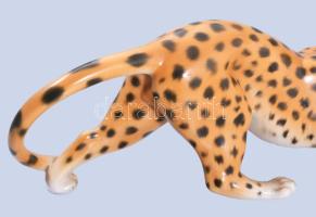 Alteste Volkstedt leopárd. Jelzett, hibátlan, 21x7 cm