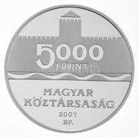 2007. 5000Ft Ag "Gyulai vár" kapszulában, tanúsítvánnyal (31,46g/0,925/38,61mm) T:PP