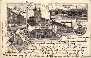 1904 Kalocsa, Törvényszék, templom, érseki palota, Csillagvizsgáló, zárda. Kiadja a "Hirnök". Art Nouveau, floral (EB)