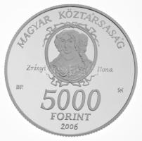 2006. 5000Ft Ag "Munkácsi vár / Zrínyi Ilona" kapszulában, tanúsítvánnyal (31,46g/0,925/38,61mm) T:PP