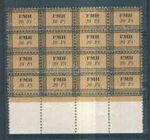 FMH 20Ft feliratú tagsági bélyeg 16-os tömb