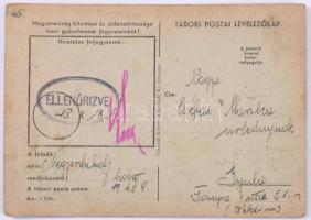1943 12 db II. világháborús tábori posta levelezőlap Oroszországból küldve, az egyik rajzos, változó...