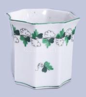 Herendi petrezselyemlevél mintás 5 részes asztali szett, jelzett, kis kopással, csikknyomó ragasztot...