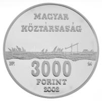 2002. 3000Ft Ag "Hortobágyi Nemzeti Park" kapszulában, tanúsítvánnyal (31,46g/0,925/38,61mm) T:PP