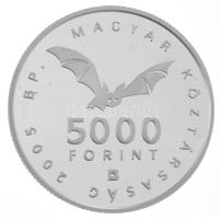 2005. 5000Ft Ag "Az Aggteleki-karszt barlangjai" kapszulában, tanúsítvánnyal (31,46g/0,925/38,61mm) T:PP