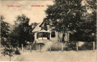 1910 Balatonaliga (Balatonvilágos), Kluzsinszky villa. Novák Jenő kiadása (EK)