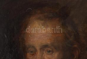 Jelzés nélkül, feltehetően XX. sz. eleji festő: Szakállas férfi portréja. Olaj, vászon, javított. De...