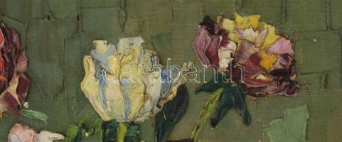 Jelzés nélkül: Csendélet. Olaj, vászon. Dekoratív fakeretben, 50×40 cm