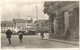 Rumburk square with the Restaurant ´To the Deer´ and the shop of J. Grohmann photo