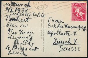 1931 Balkáni játékok 4L bélyeg szófiai képeslapon