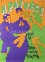 Darvas Árpád (1927-2015): ,,A pap vége", 1969. Filmplakát, papír, jelzett a plakáton, Offset-Nyomda, 58x40 cm. Közepén hajtásnyommal. Magyar pop art plakát!