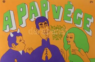 Darvas Árpád (1927-2015): ,,A pap vége", 1969. Filmplakát, papír, jelzett a plakáton, Offset-Ny...