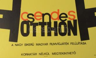 Bánki László (1916-1991) Csendes otthon, magyar filmvígjáték felújítása. Filmplakát, papír, jelzett ...