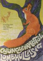 Muray Róbert (1931-2009): "Gyöngyvirágtól lombhullásig", 1969. Filmplakát, papír, jelzett a plakáton, Offset-Nyomda, 56x40 cm. Közepén hajtásnyommal.