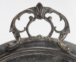 Régi fém kétfüles talpas kínáló, 33x9 cm