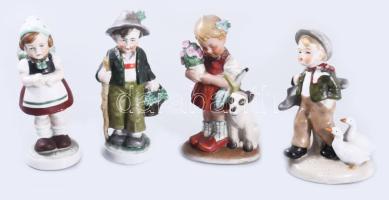 Fasold &amp; Stauch 3 darab figura + Wagner &amp; Apel Bertram lány kutyával, mind javított, jelzett, m: 13 cm alatt