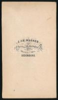 cca 1860-1870 Elegáns hölgy egészalakos portréja, vizitkártya Johann Christian Wagner soproni műterm...